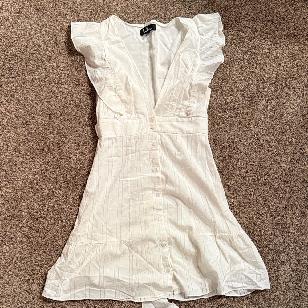White Ruffled Dress Lulus